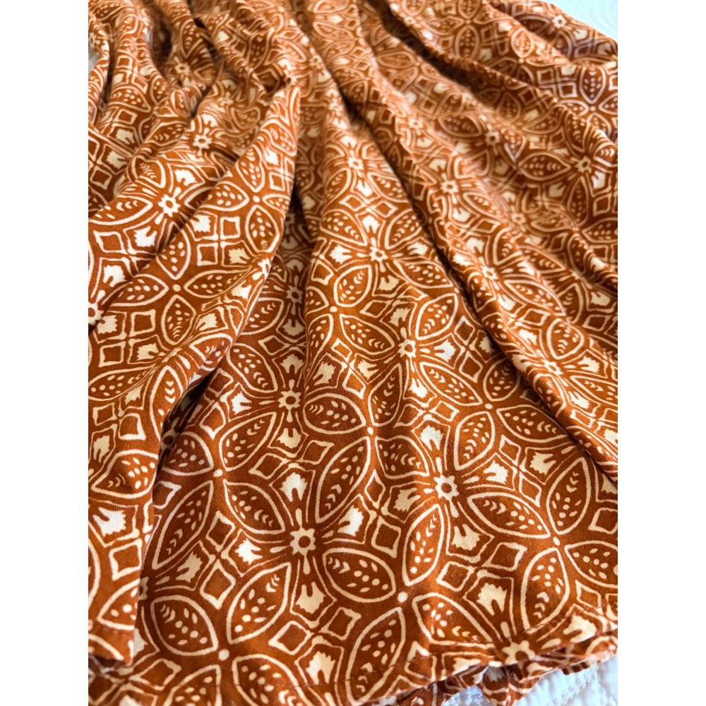 Patrons of Peace Womens Malibu Mini Dress Rust Orange Geometric Medallion Size S - Picture 3 of 10